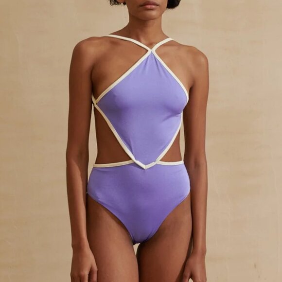 Baobab Kira One Piece Swimsuit Berry Purple One Size Small NEW NWT - Picture 3 of 12